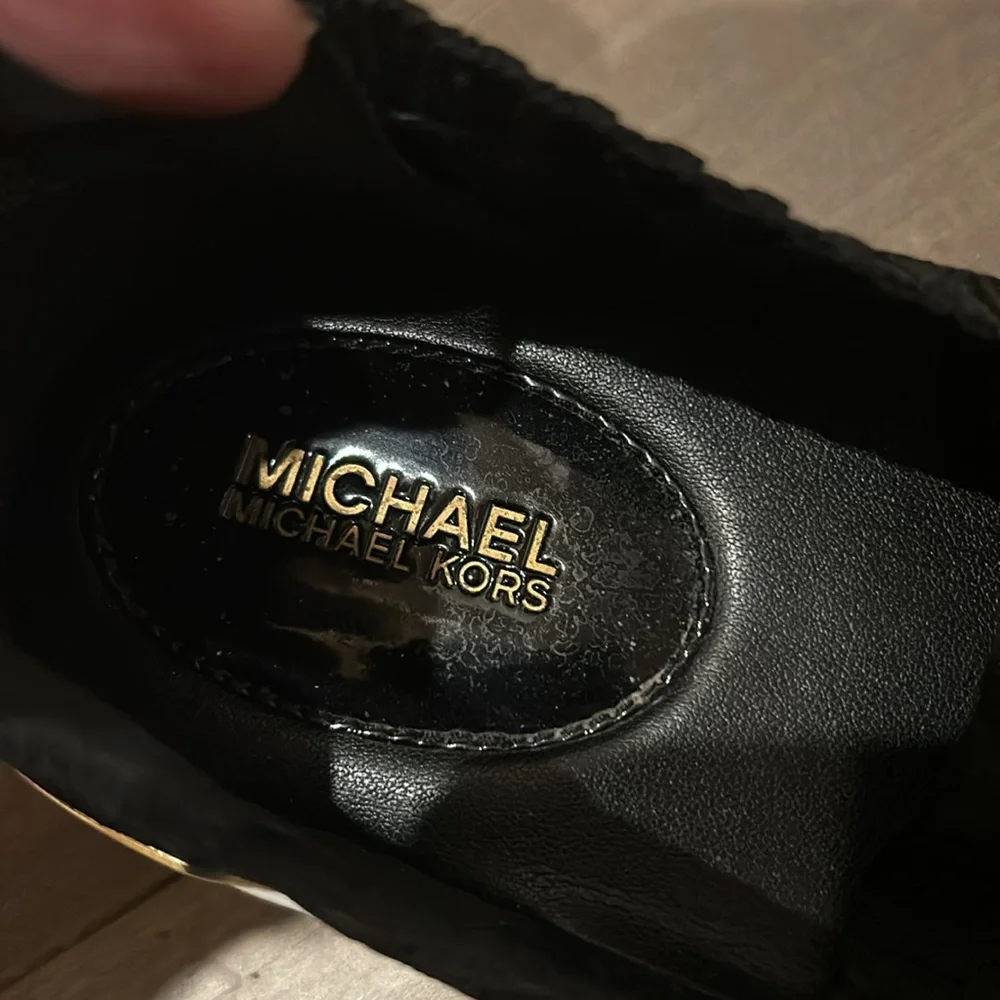 Michael Kors  Black and Gold Slip-On Sneakers